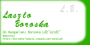 laszlo boroska business card